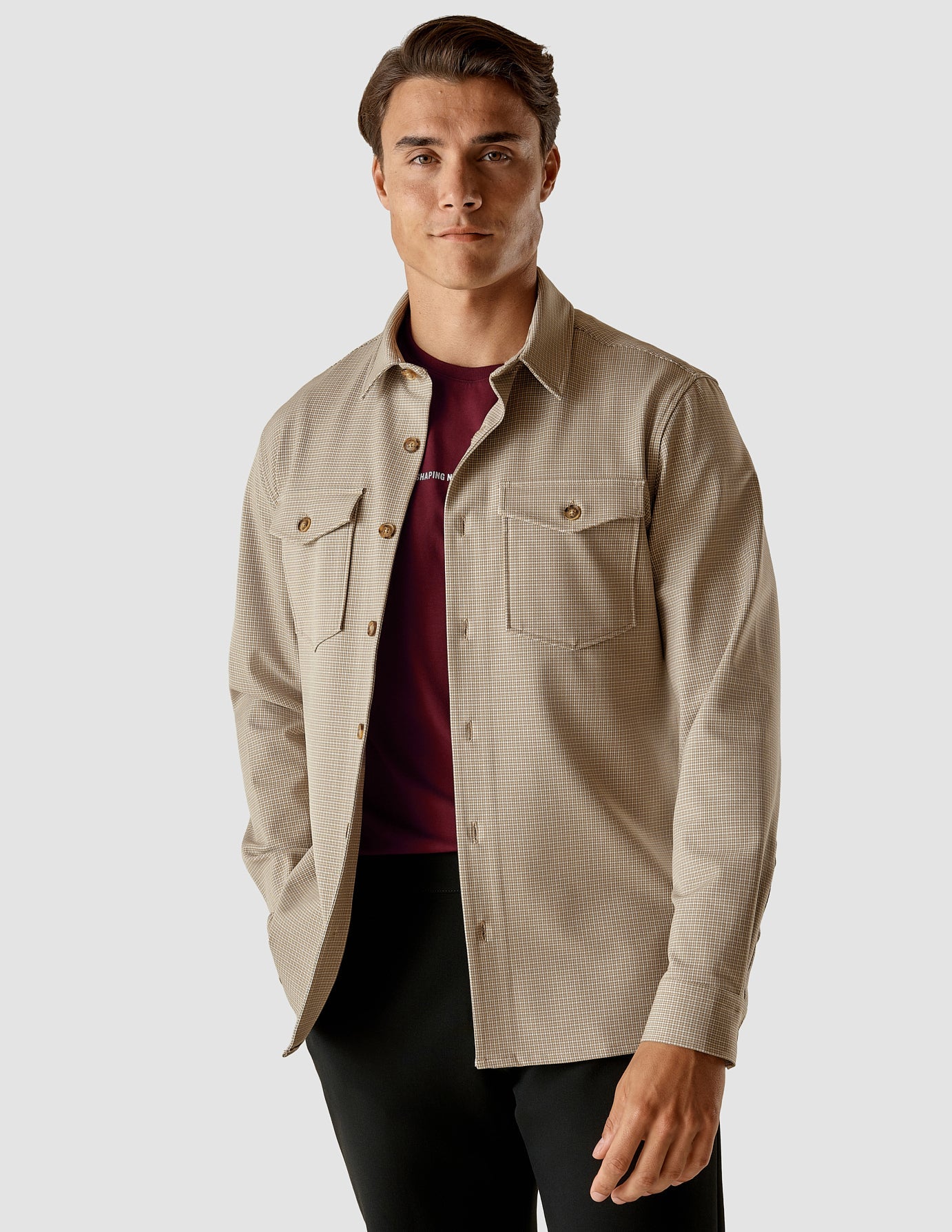 Overshirt Plaid Khaki